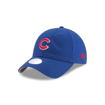 Black Chicago Cubs Hat - New Era MLB Waxed Canvas 9TWENTY Adjustable Caps USA6439721